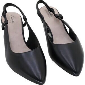 Clarks Collection Kepley Lane Slingback Pumps Black Pointed Toe Women's US 10W